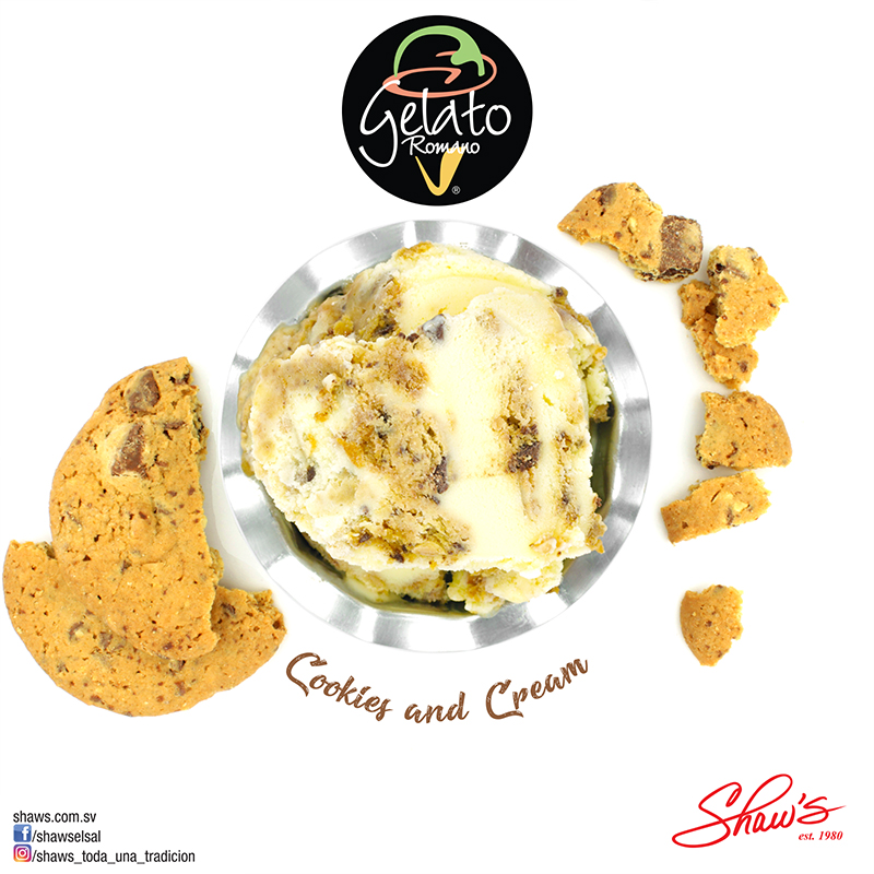 Gelato Romano Cookies and Cream Pagina  de Shaw´s