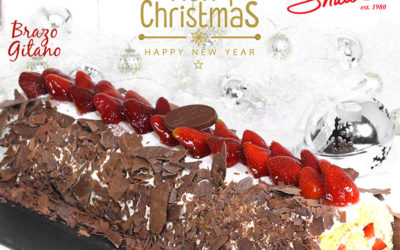 Brazo gitano de fresas con chocolate oscuro