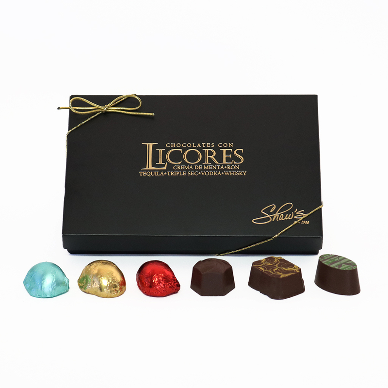 Chocolates rellenos con Licor Pagina  de Shaw´s