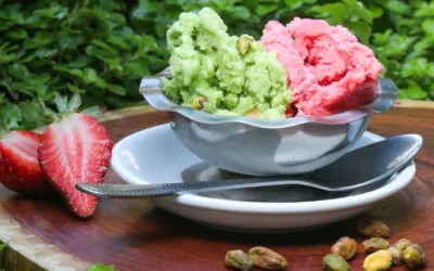 Gelato Romano – Pistacho y Fresas sin azúcar